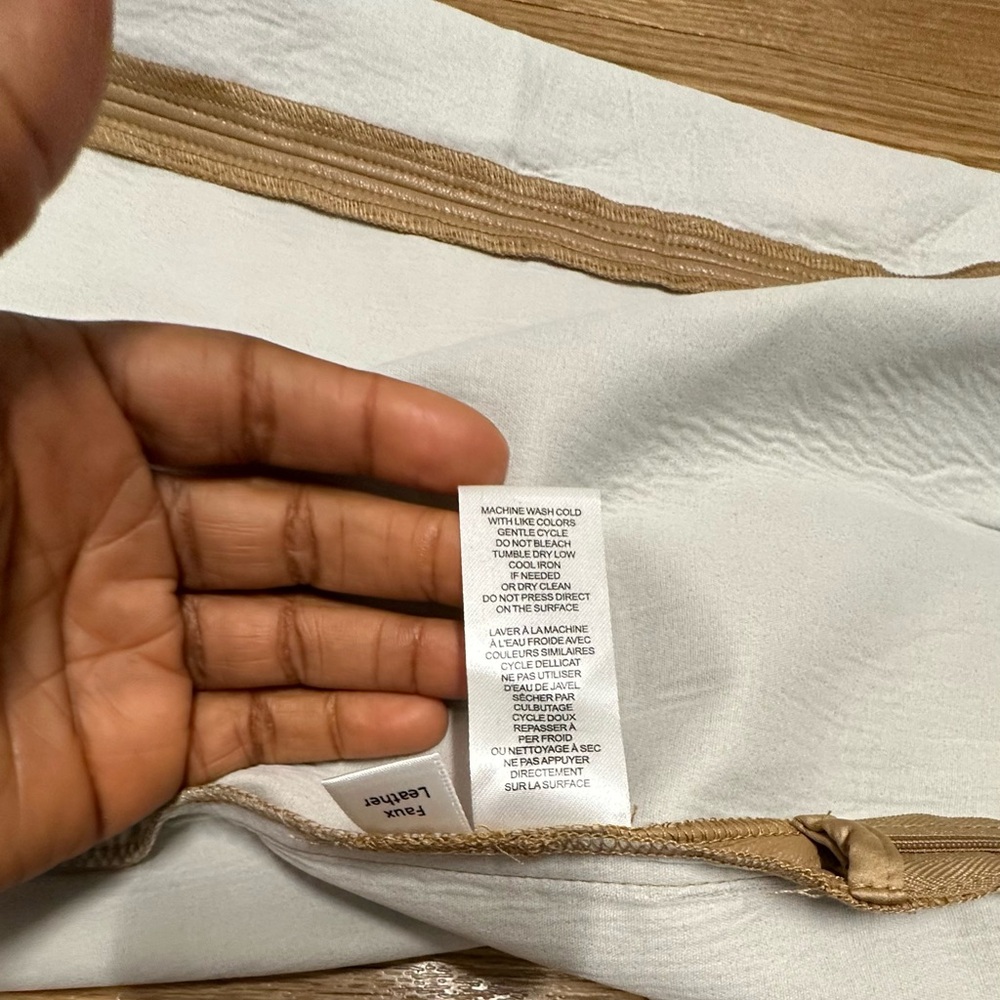 ELIE ELIE TAHARI Faux Leather Pencil Straight Tan Skirt - Picture 13 of 16